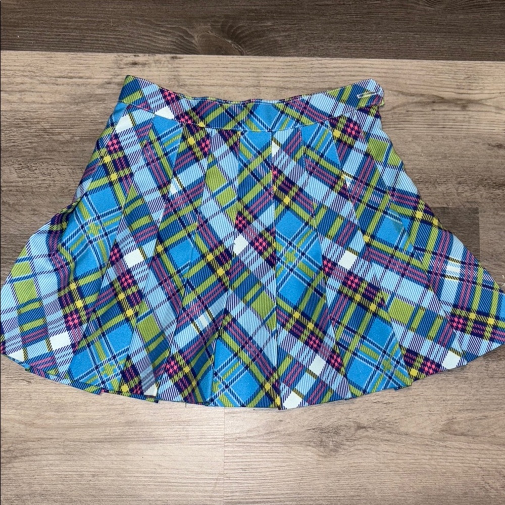American Apparel Blue Asymmetrical Skater Skirt